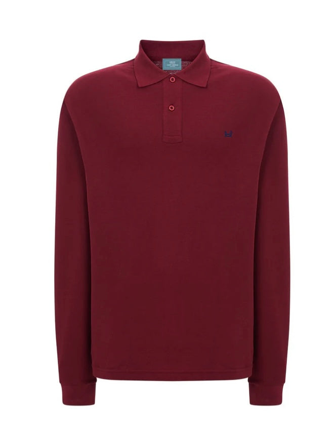 POLO MANGA LARGA BURDEOS Custi&Mikelo