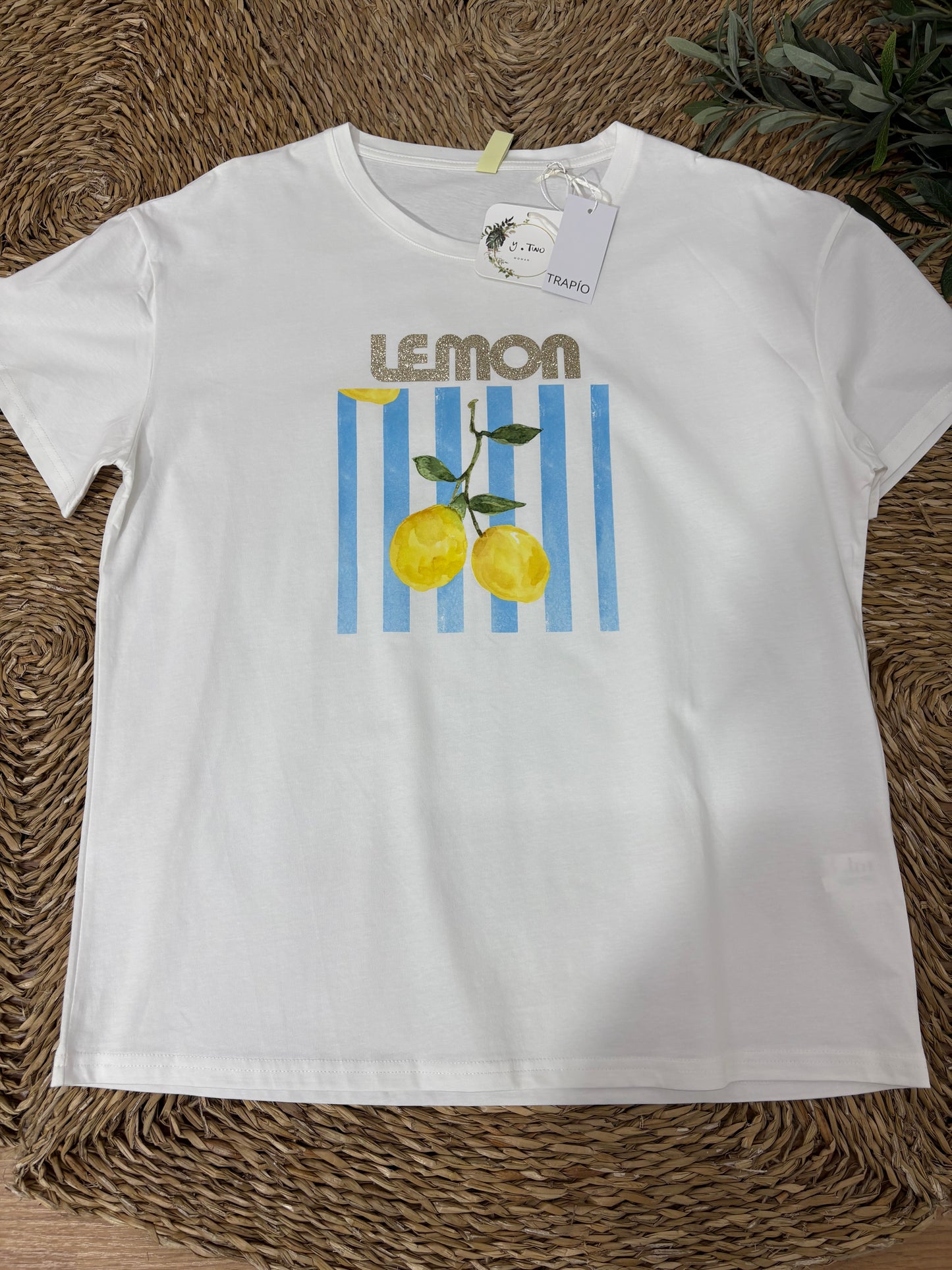 Camiseta algodón lemon azul curvy