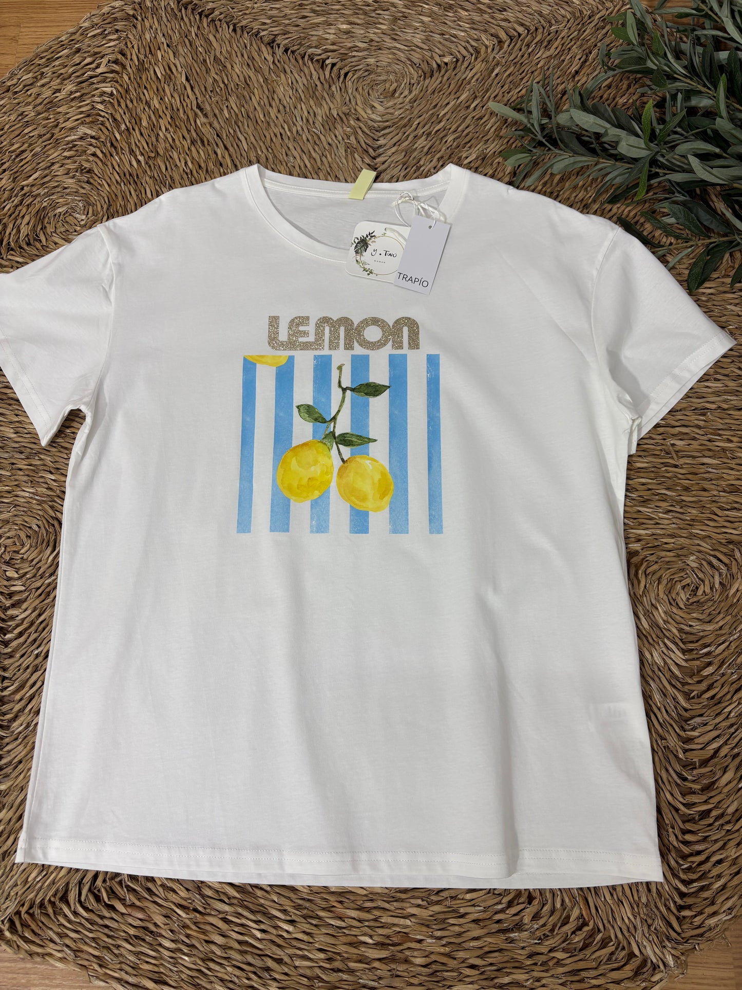 Camiseta algodón lemon azul curvy