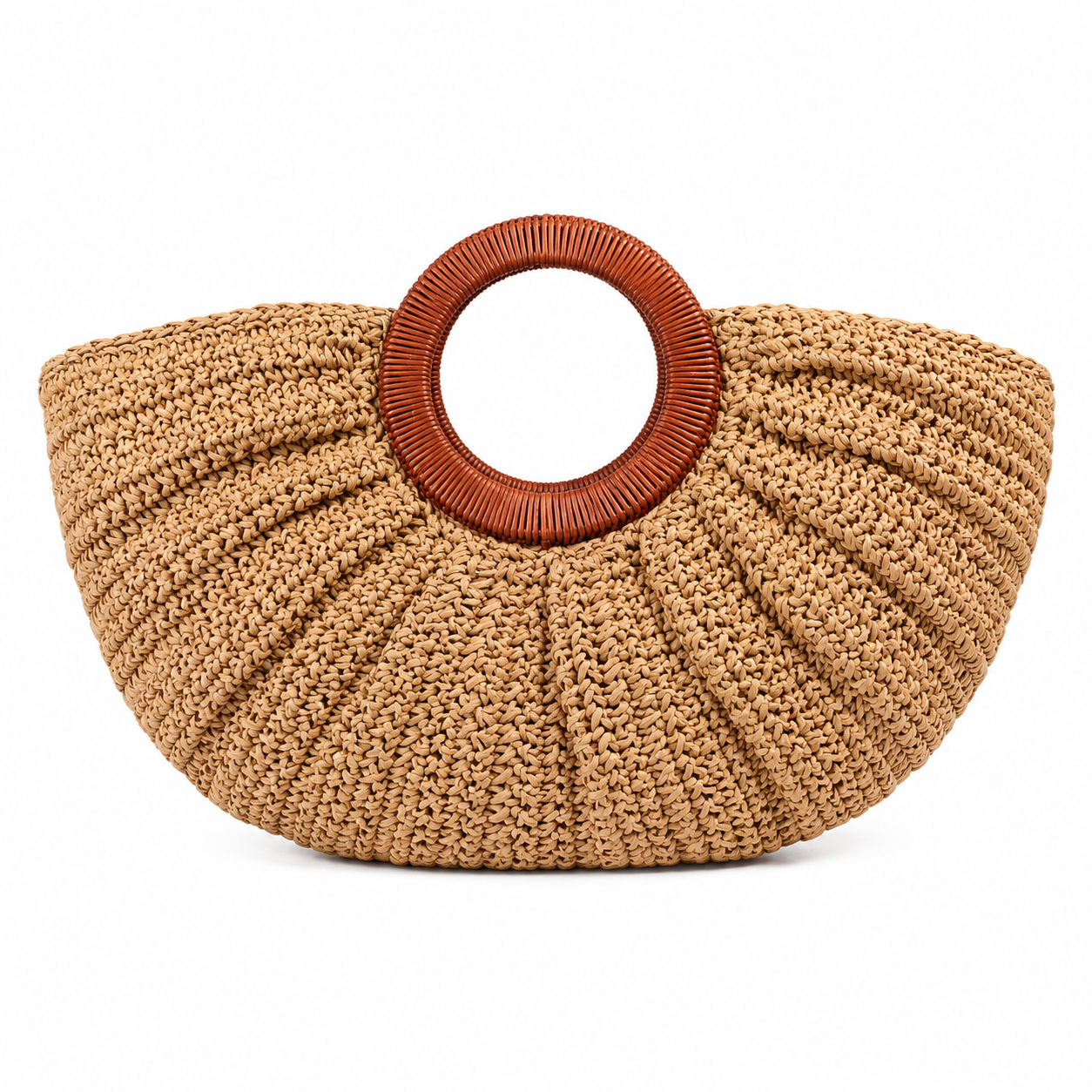 Bolso de Rafia con Asa Circular Trapío