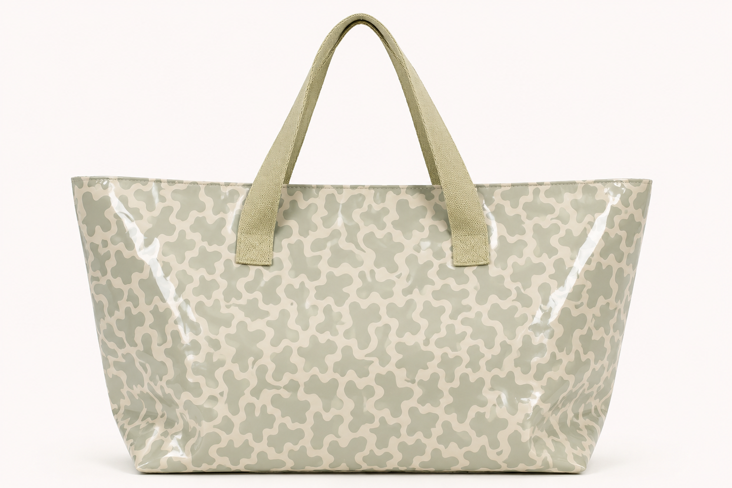 Bolso de playa plastificado estampado verde agua