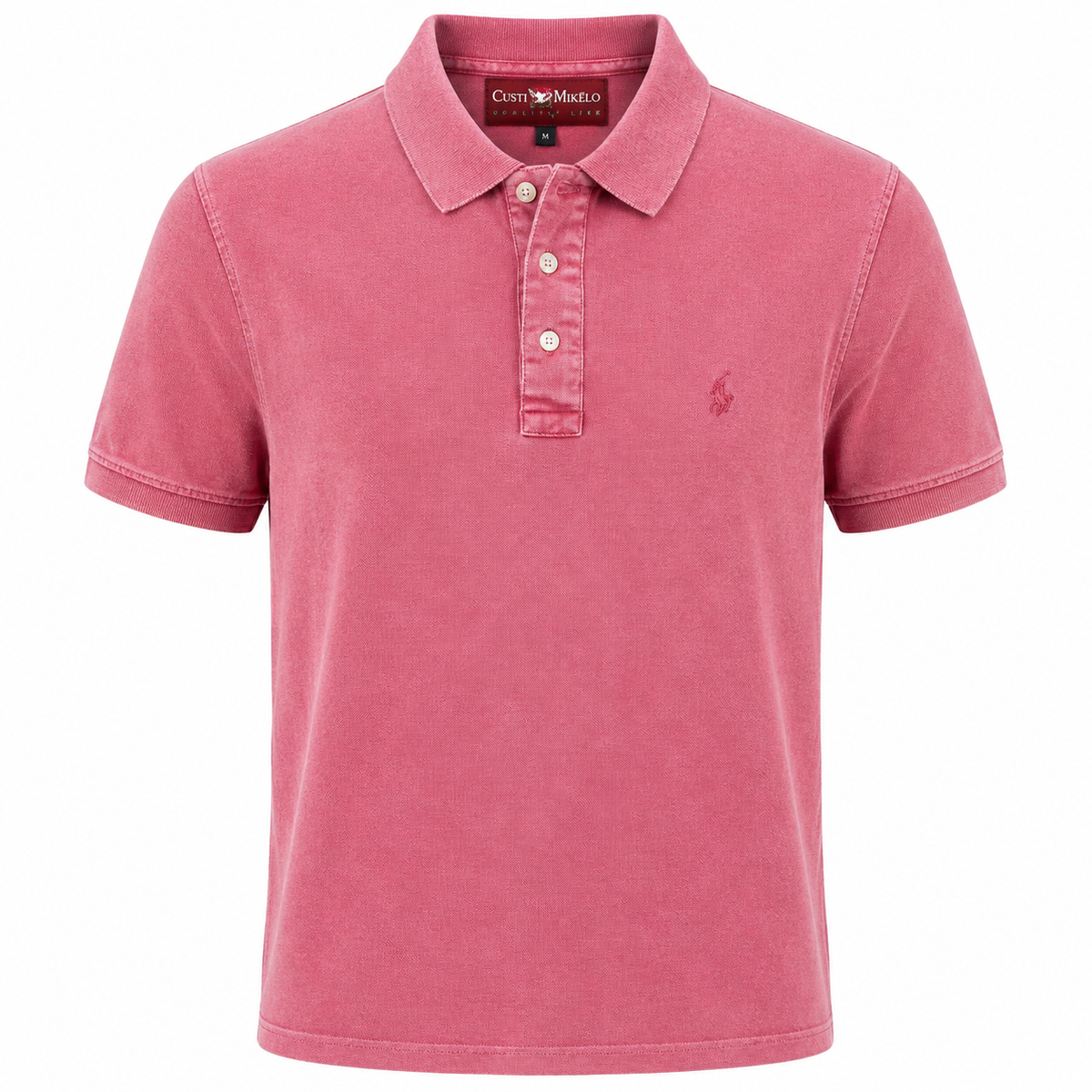 Polo Hombre Efecto Lavado Rosa Vintage – Custi Mikelo