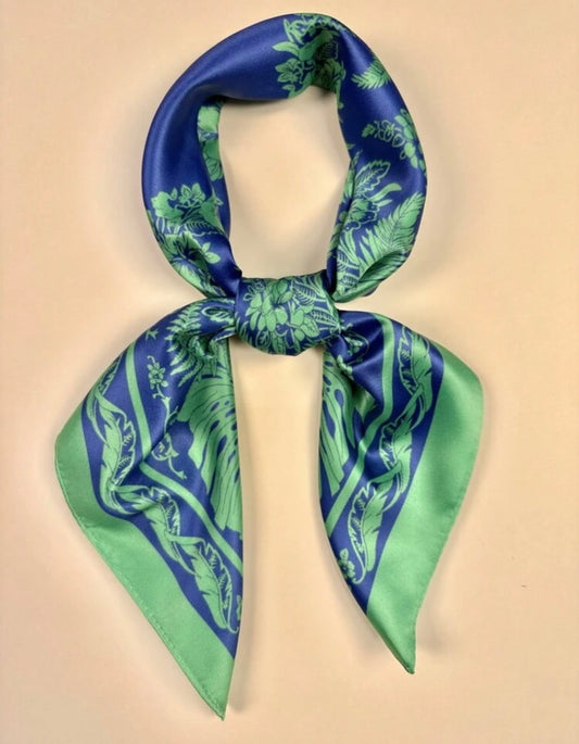 Pañuelo cuello verde y azul