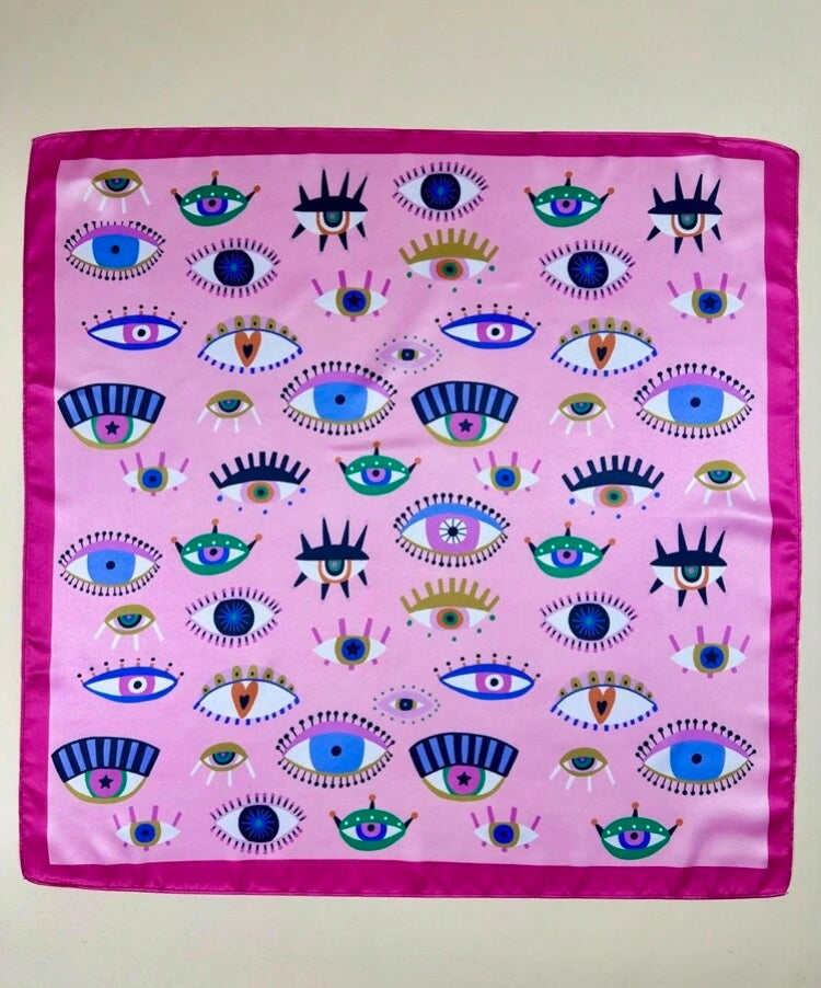 Pañuelo cuello ojo turco rosa