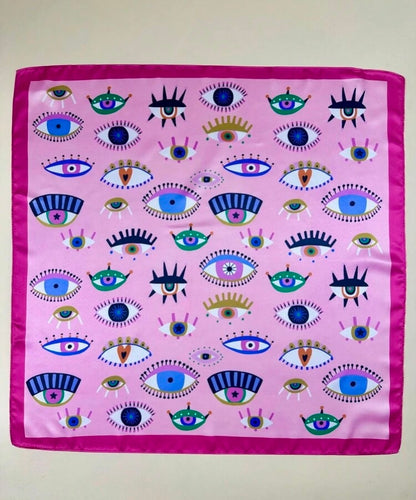 Pañuelo cuello ojo turco rosa