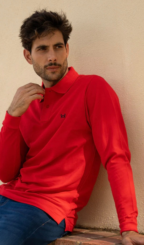 POLO MANGA LARGA ROJO Custi&mikelo