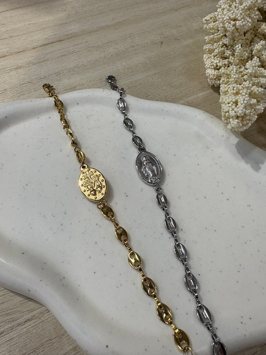 Pulsera Virgen Milagrosa Trapío – Acero inoxidable
