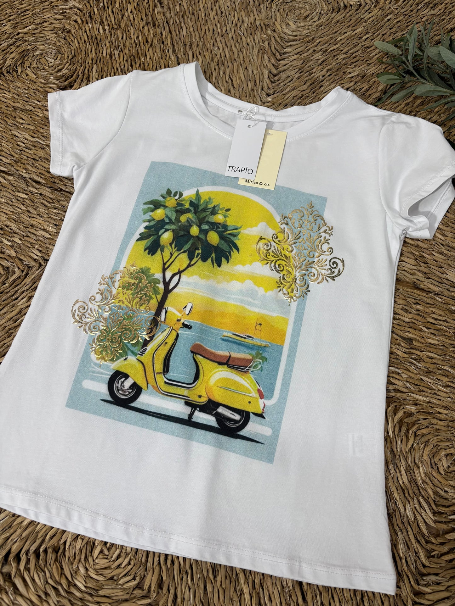 Camiseta algodón vespa amarilla