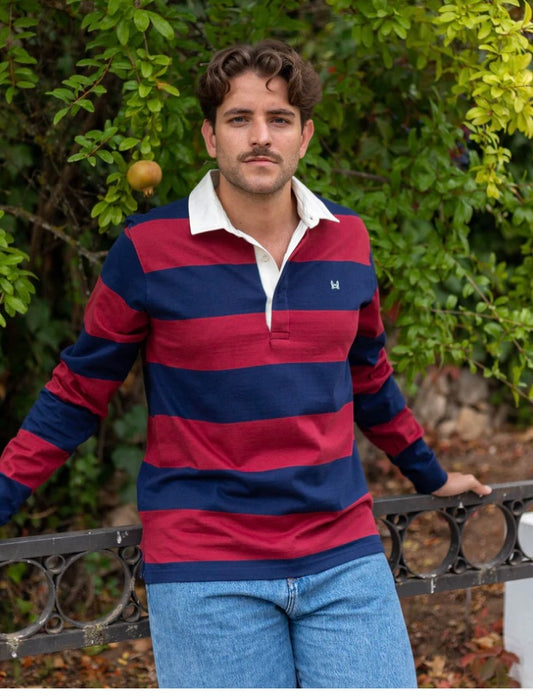 POLO RUGBY RAYAS BURDEOS | PONTEVEDRA