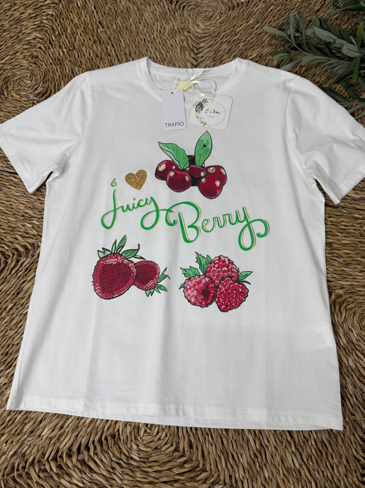 Camiseta algodón Frambuesa verde