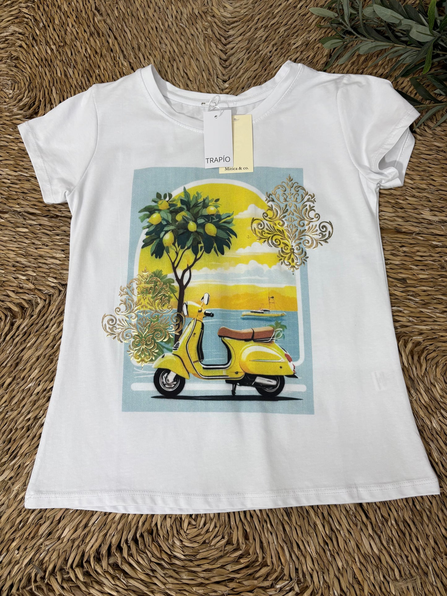 Camiseta algodón vespa amarilla
