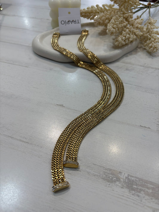 Collar acero  largo Amapola