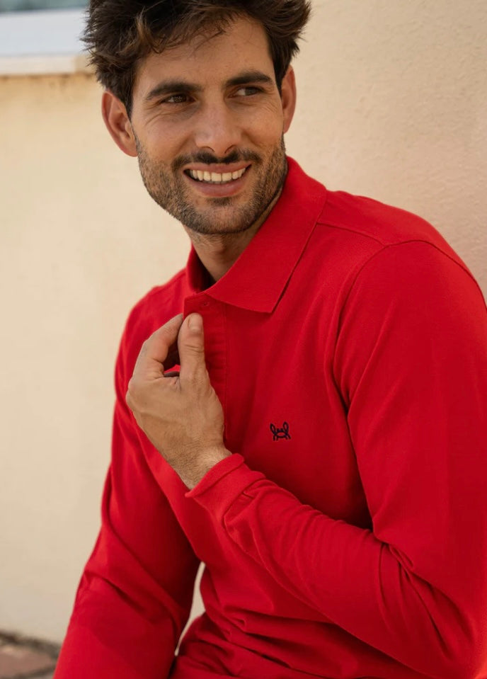 POLO MANGA LARGA ROJO Custi&mikelo