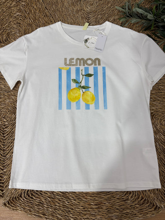 Camiseta algodón lemon azul curvy