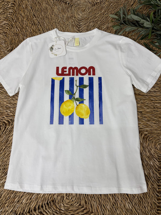 Camiseta algodón Lemon azul