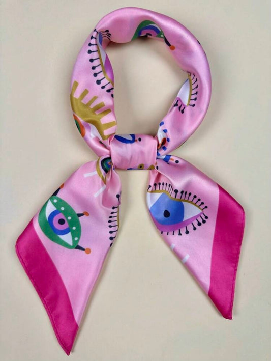 Pañuelo cuello ojo turco rosa