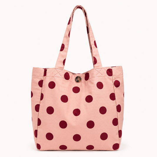 Bolso Shopper Lunares Rosa Empolvado Trapío