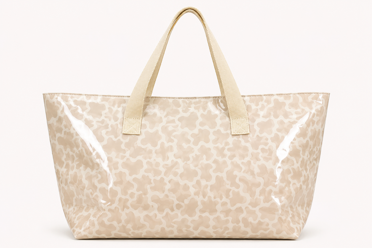 Bolso de playa plastificado estampado beige