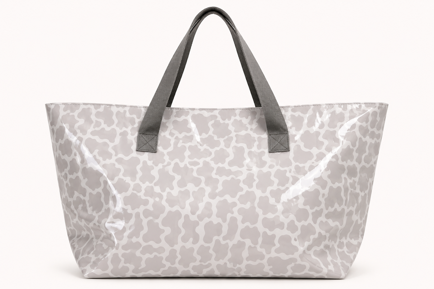 Bolso Shopper Plastificado Gris Perla Trapío