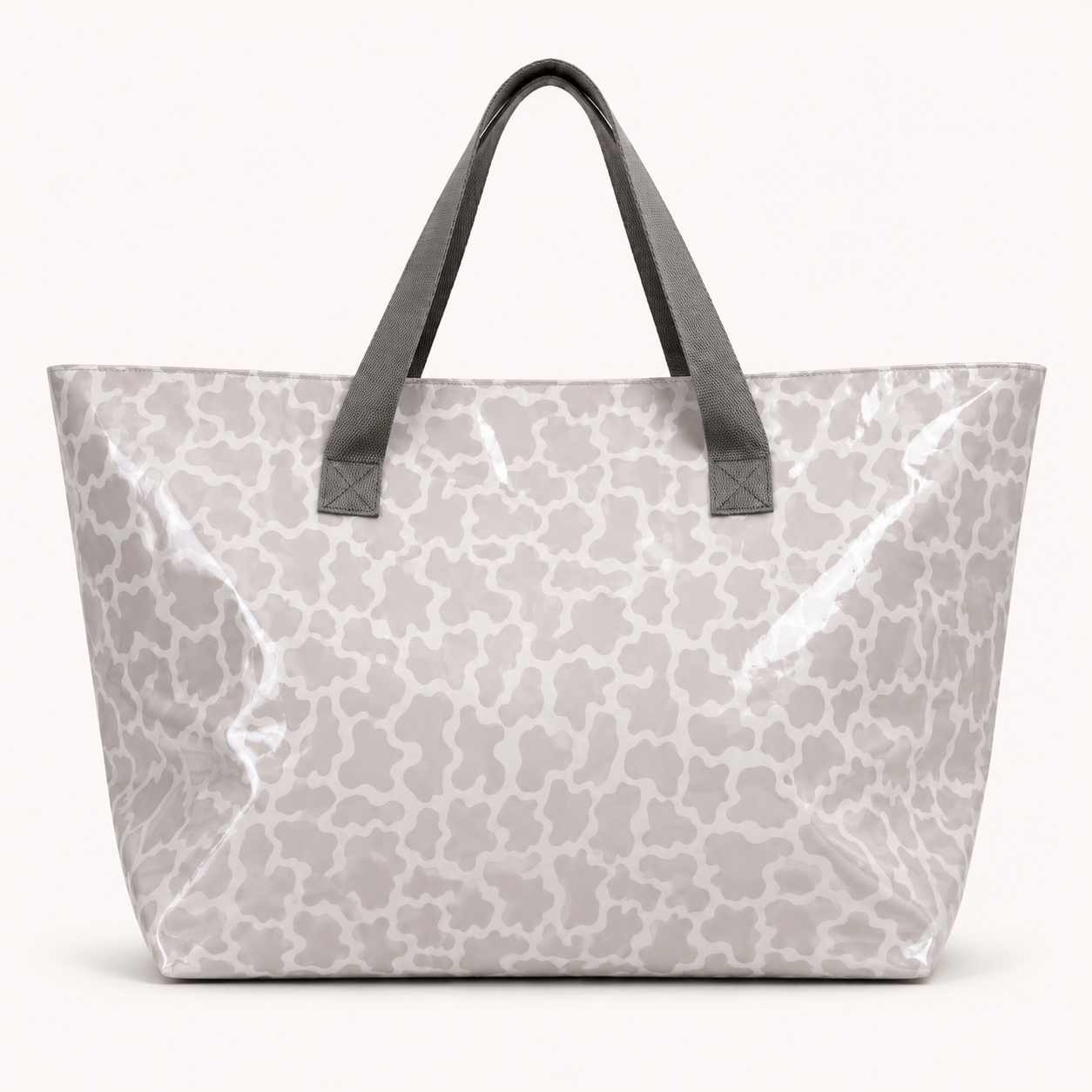 Bolso Shopper Plastificado Gris Perla Trapío