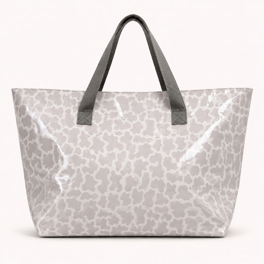 Bolso Shopper Plastificado Gris Perla Trapío