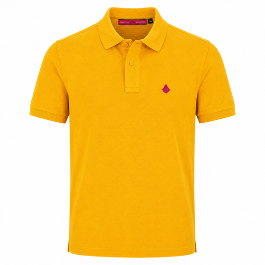 Polo Hombre Amarillo Mostaza Bordado – Capotillo Hispánico