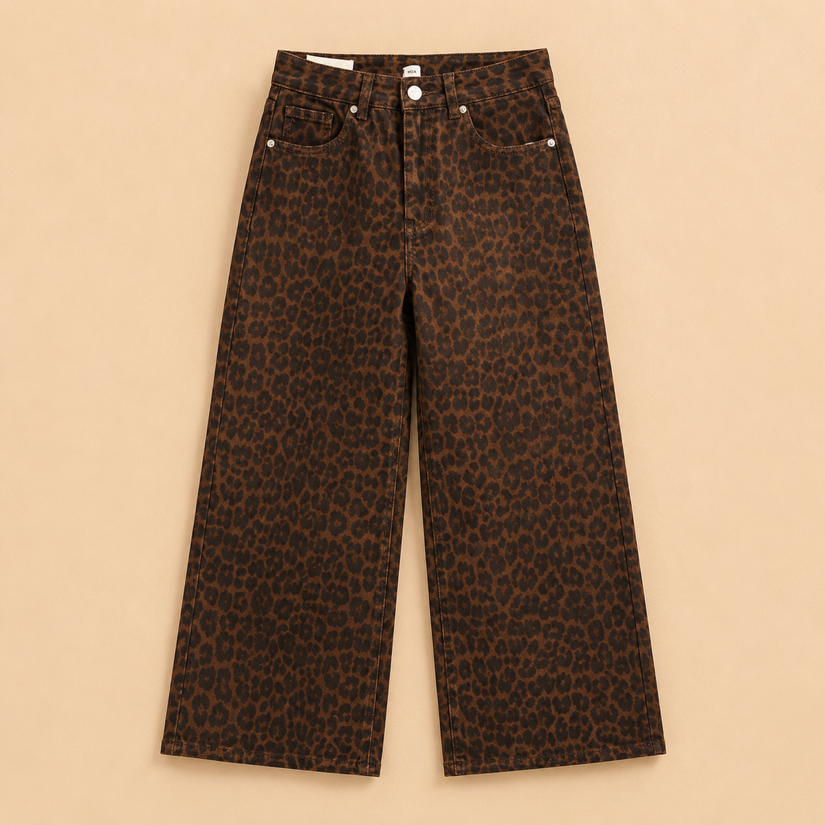 Pantalón Vaquero Marrón Estampado Animal Print Trapio